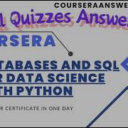 IBM Data Science Databases And SQL For Data Science With Python ALL QUIZ ANSWERS