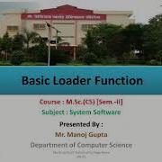 Online Class On Basic Loader Function By Manoj Gupta PPTC Rewa