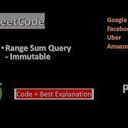 Range Sum Query Immutable Leetcode Code Explanation Python