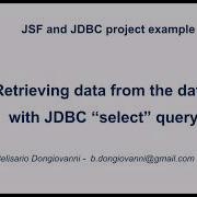 JSF And JDBC Eclipse Project 6 Retrieving Data From Database With JDBC