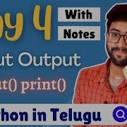 Day 4 Input Output Python Course In Telugu Vamsi Bhavani