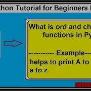 Built In Chr And Ord Functions Python Tutorial For Beginners In Hindi 10