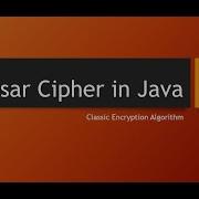 Caesar Cipher In Java