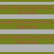 GE3151 Python Programming Algorithmic Problem Solving