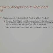 PMS3 8 Sensitivity Analysis 3 Reduced Cost