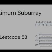 Maximum Subarray Leetcode 53 Brute Force Approach Better Brute Force Kadane S Algorithm