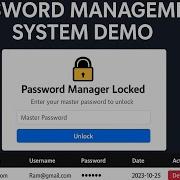 Password Management System Demo PHP HTML CSS JavaScript JQuery AJAX
