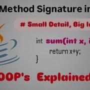 Object Oriented Programming OOPs In Java Part 6 Method Signature Explained Fight4Tech