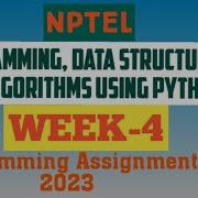 Programming Data Structures And Algorithms Using Python NPTEL Week 4 Programming Answers 2023
