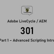 AEM LiveCycle 301 Part1 Advanced Scripting Intro