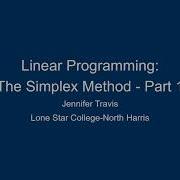 Linear Programming The Simplex Method Part 1 JT 20161025