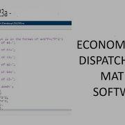 Economic Load Dispatch Using MATLAB Software