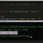 Java Program To Check Input Year Is Leap Year Or Not Learn Coding
