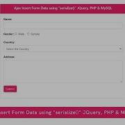 Ajax Insert Form Data Using Serialize JQuery PHP MySQL