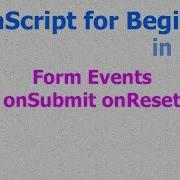 62 JavaScript Hindi Beginner Tutorials Form Events OnSubmit OnReset
