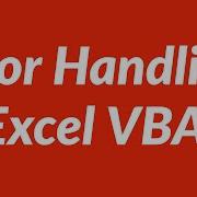 Error Handling Excel VBA