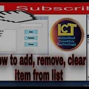 Visual Basic Part 2 List Box How To Add Remove And Clear Item From List