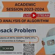 DAA65 Knapsack Problem Algorithm Using Greedy Method Fractional Knapsack Problem Example