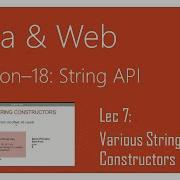 String API In Java 7 Various String Class Constructors In Java