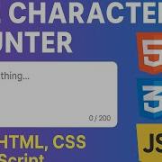 Live Character Counter Using HTML CSS JavaScript Real Time Textarea Counter Project