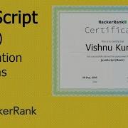 JavaScript Basic HackerRank Certificate Solution