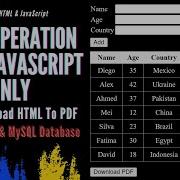 CRUD Operation In JavaScript Pure JavaScript CRUD With Download PDF