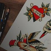 Painting TATTOO FLASH Using Color Pencils HOW TO
