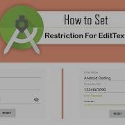 How To Set Restriction For EditText In Android Studio EditTextRestrictoin Android Coding