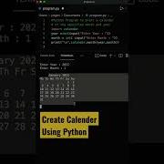 Python Program To Print A Calendar Of The Specified Month And Year Shorts Coding Programming