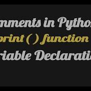Python Basics II Print Variables Comments