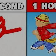 Анимация человечка из One Piece 1 секунда против 1 часа