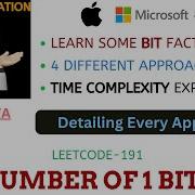 Number Of 1 Bits 4 Approaches Time Complexity Apple Microsoft Amazon Leetcode 191