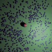Collision Simulation A Ball Drops Onto 10x10x10 Cube Array Blender 2 71