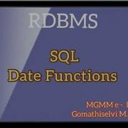 Date Functions In SQL Tamil