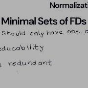 Minimal Set Of Functional Dependencies Normalization Series