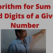 Algorithm To Calculate The Sum Of The Odd Digits Of A Given Number