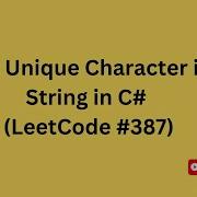 First Unique Character In A String In C