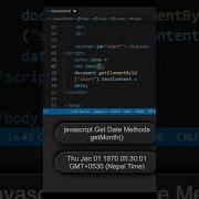 JavaScript Date Method GetMonth Shorts Html
