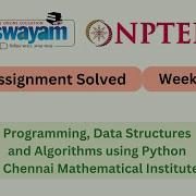 Programming Data Structures And Algorithms Using Python Week 4 NPTEL 2025 Nptel Myswayam