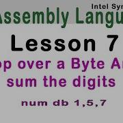 ASM Language How To Sum The Digits From 8 Bit Byte Array Intel Syntax Lesson 7 Assembly