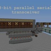 Minecraft 8 Bit Parallel Serial Transceiver Using Tripwire Communication