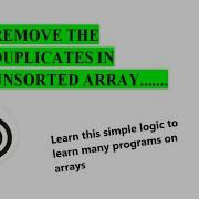 Removing Duplicates From Unsorted Array In Java