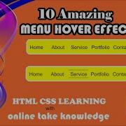 Amazing Menu Hover Effect In Html Css Creative Menu Hover Effect Border Animation Hover Effect