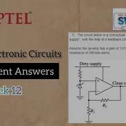 Analog Electronic Circuits NPTEL Week 12 Assignment