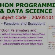 Function Parameters Examples For Parameter Passing PYTHON PROGRAMMING DATA SCIENCE 20A05101T
