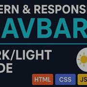 Modern Responsive Navbar With Dark Light Mode HTML CSS JS Tutorial