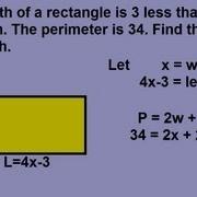 Algebra Word Problems Geometric Shapes Rectangles 1 Of 2