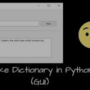 Make Dictionary In Python GUI Application