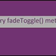 Simple Example For FadeToggle Method With JQuery