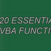 20 Essential VBA Functions Every Programmer Should Know